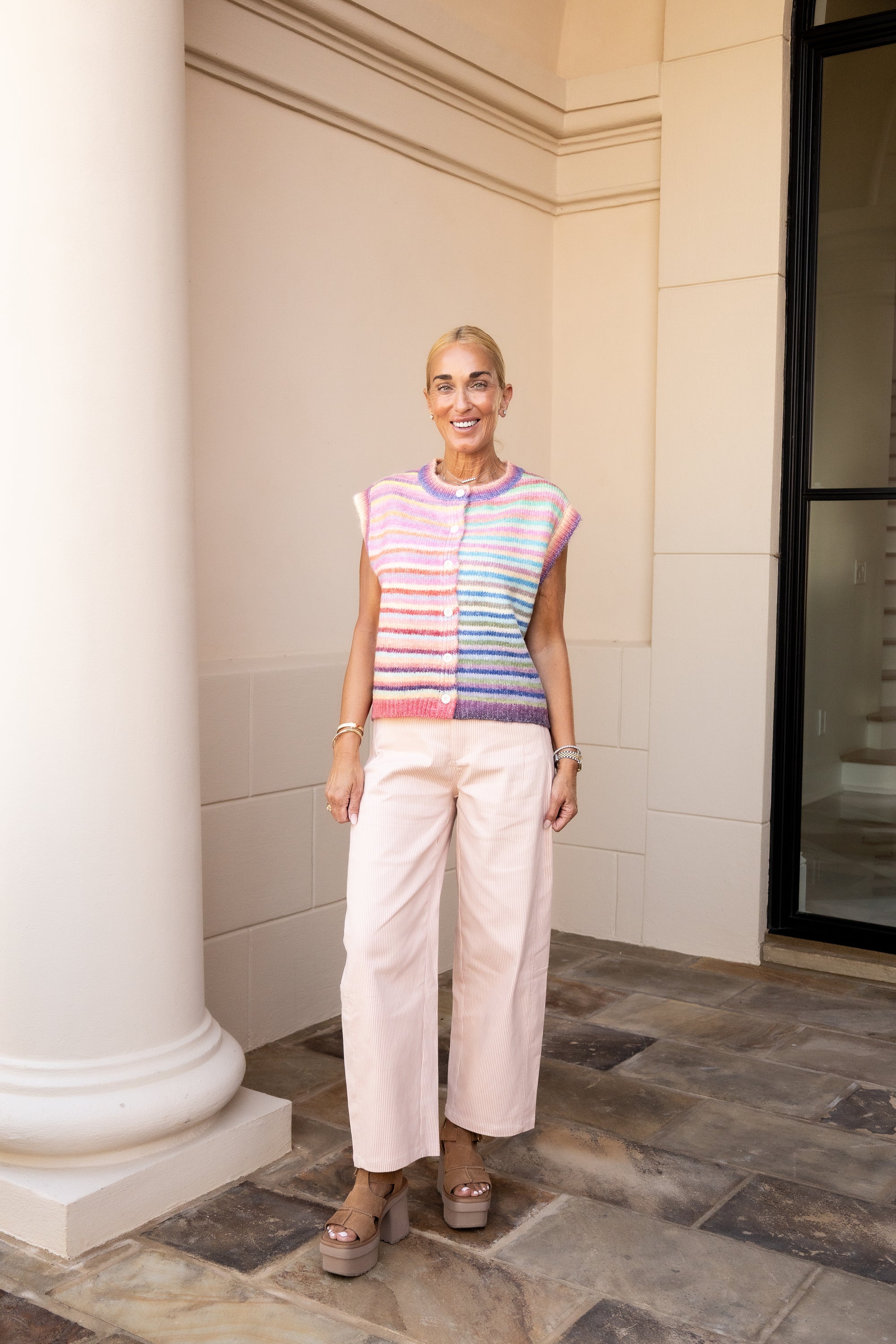 Rainbow Stripe Sweater Vest