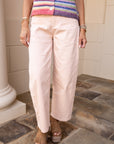 Pink/Taupe Striped Cotton Pants