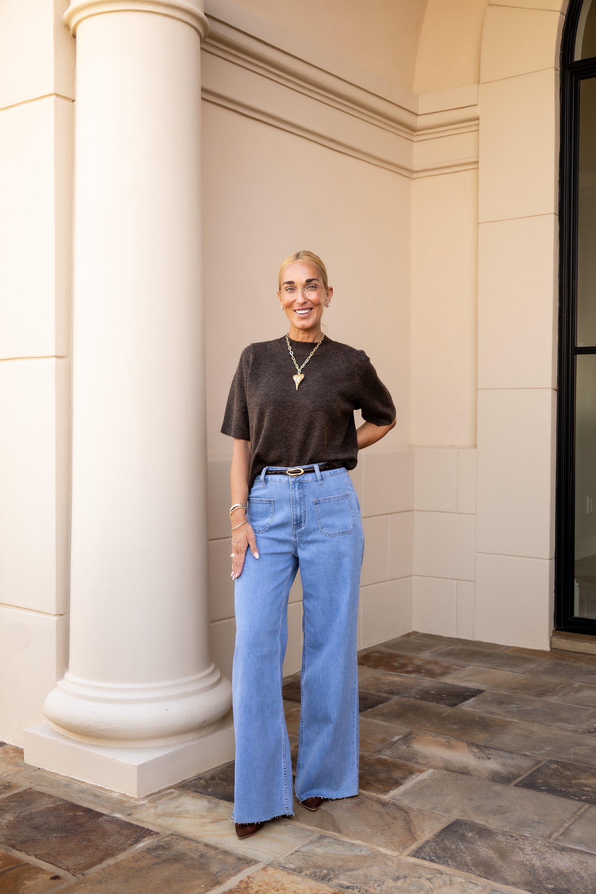 Short Sleeve Pullover Sweater - Cocoa