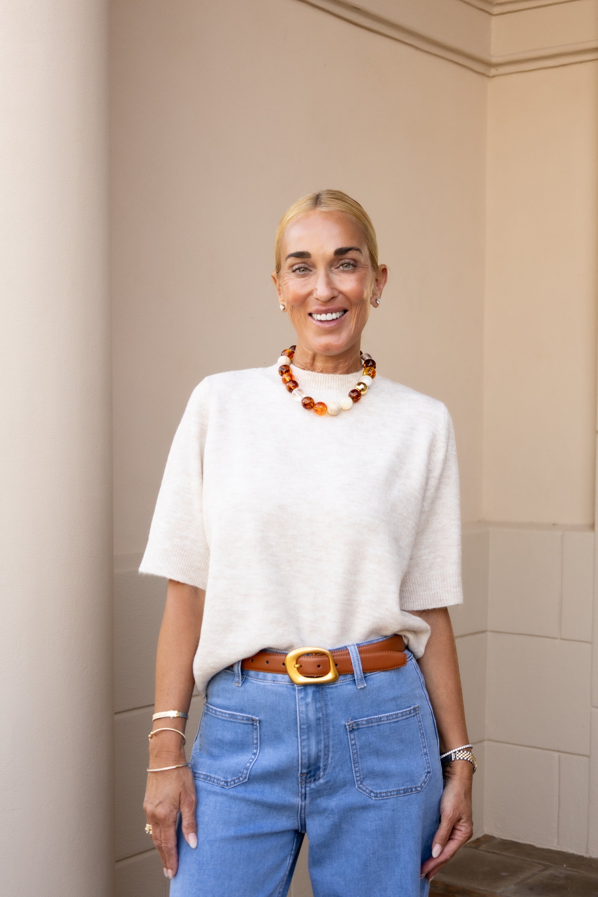 Tortoise/Neutral Beaded Necklace