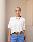 Tortoise/Neutral Beaded Necklace