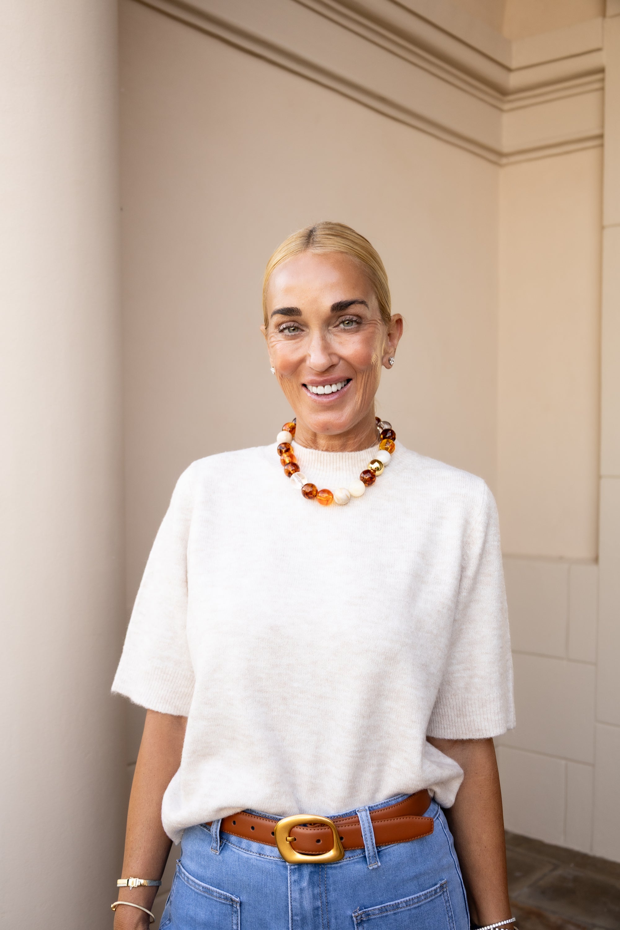 Tortoise/Neutral Beaded Necklace