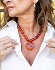 Resin Heart Beaded Necklace