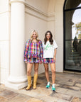 Multi Color Plaid Short Set