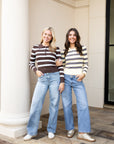Long Sleeve Polo Sweater - Brown