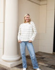 Stripe Long Sleeve Boyfriend Top - Butter