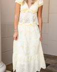 Eyelet Skirt Set - Baby Yellow