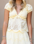 Eyelet Skirt Set - Baby Yellow