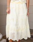 Eyelet Skirt Set - Baby Yellow