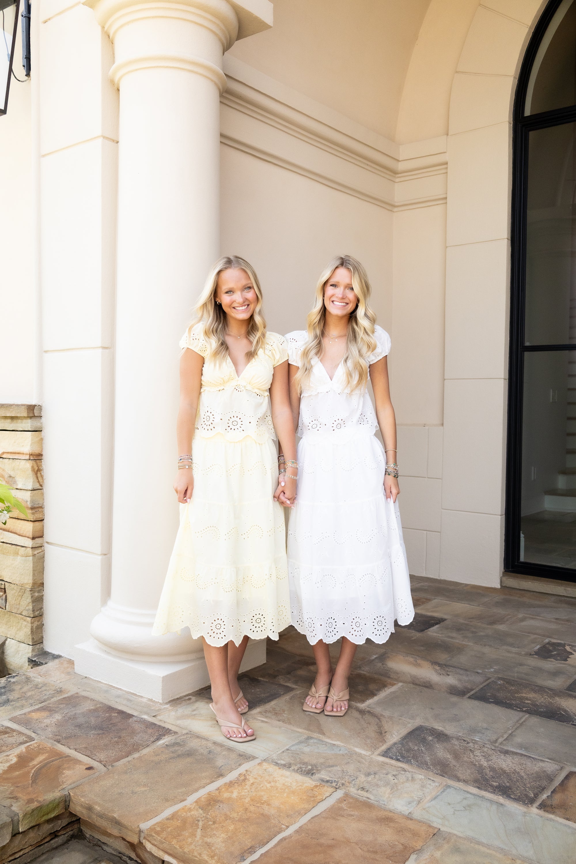 Eyelet Skirt Set - Baby Yellow