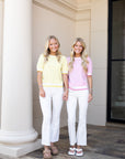 Pointelle Top - Lemon