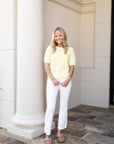 Pointelle Top - Lemon