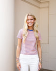 Striped Baby Tee - Pink & Blue