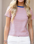 Striped Baby Tee - Pink & Blue