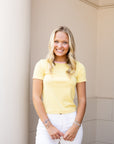 Striped Baby Tee - Yellow & Pink