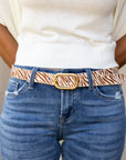 Zebra Print Belt - Tan