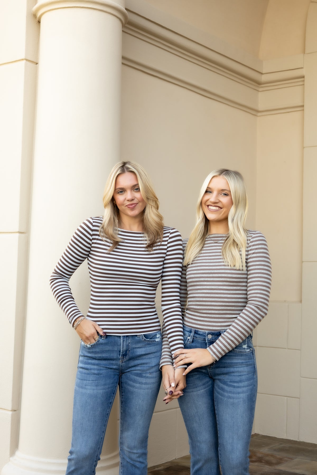 Boat Neck Knit Top - Dusty Blue