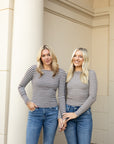 Boat Neck Knit Top - Mocha