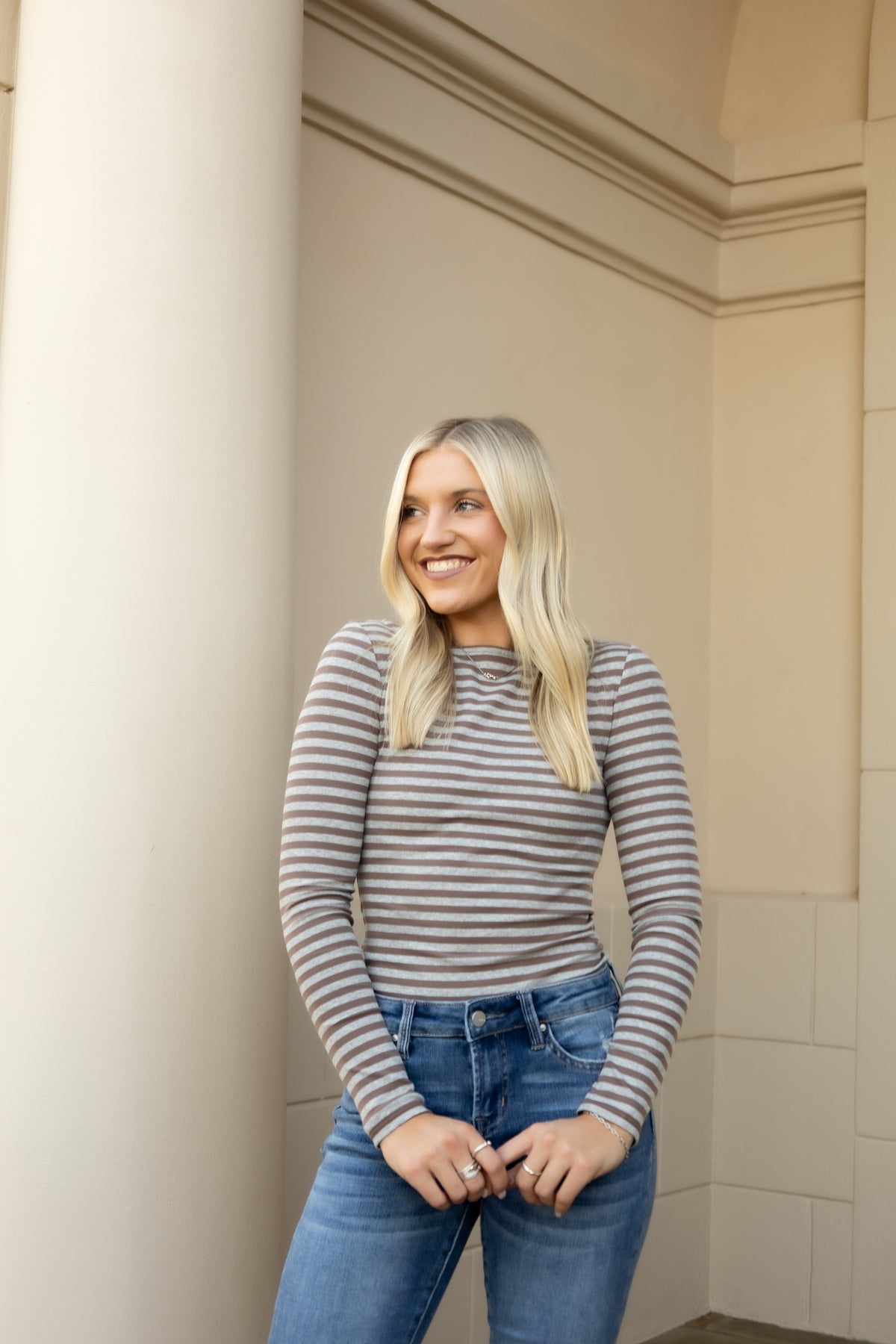 Boat Neck Knit Top - Mocha