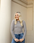 Boat Neck Knit Top - Mocha