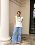 Light Wash Extra Wide Leg Jeans with Pleats