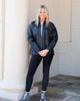 Washed Leather Jacket - Black