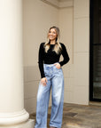 Denim French Terry Pants