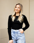 Round Neck Long Sleeve - Black