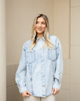 Oversized Washed Denim Top