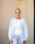 Soft Knit Cardigan Sweater - Blue