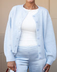 Soft Knit Cardigan Sweater - Blue