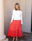 Heart Tiered Midi Skirt