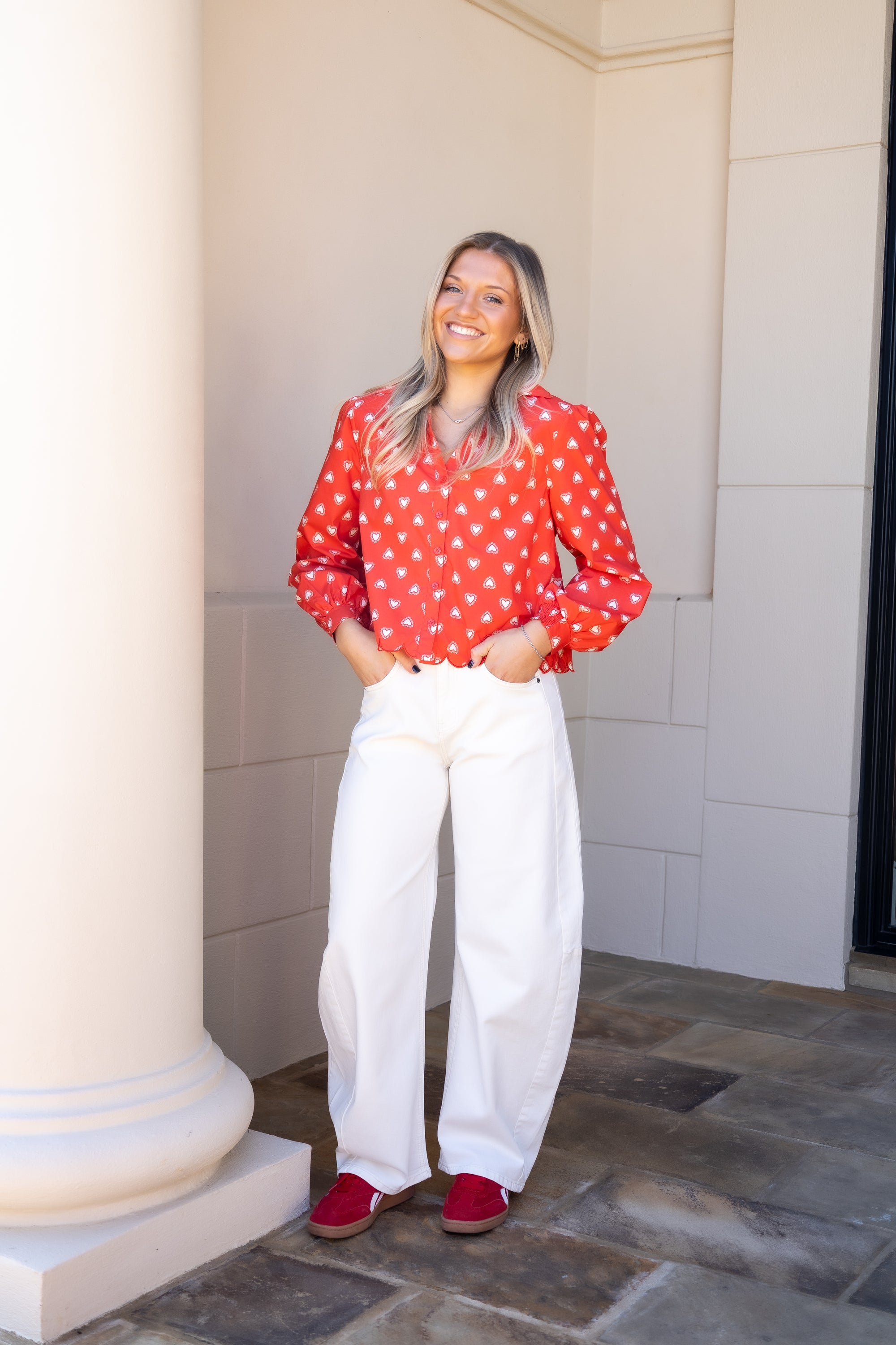 Heart Poplin Top