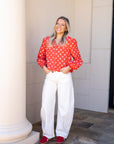 Heart Poplin Top