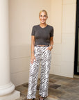 Zebra Print Wide Leg Pants