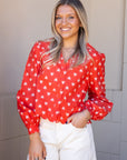 Heart Poplin Top