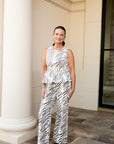 Zebra Print Peplum Top