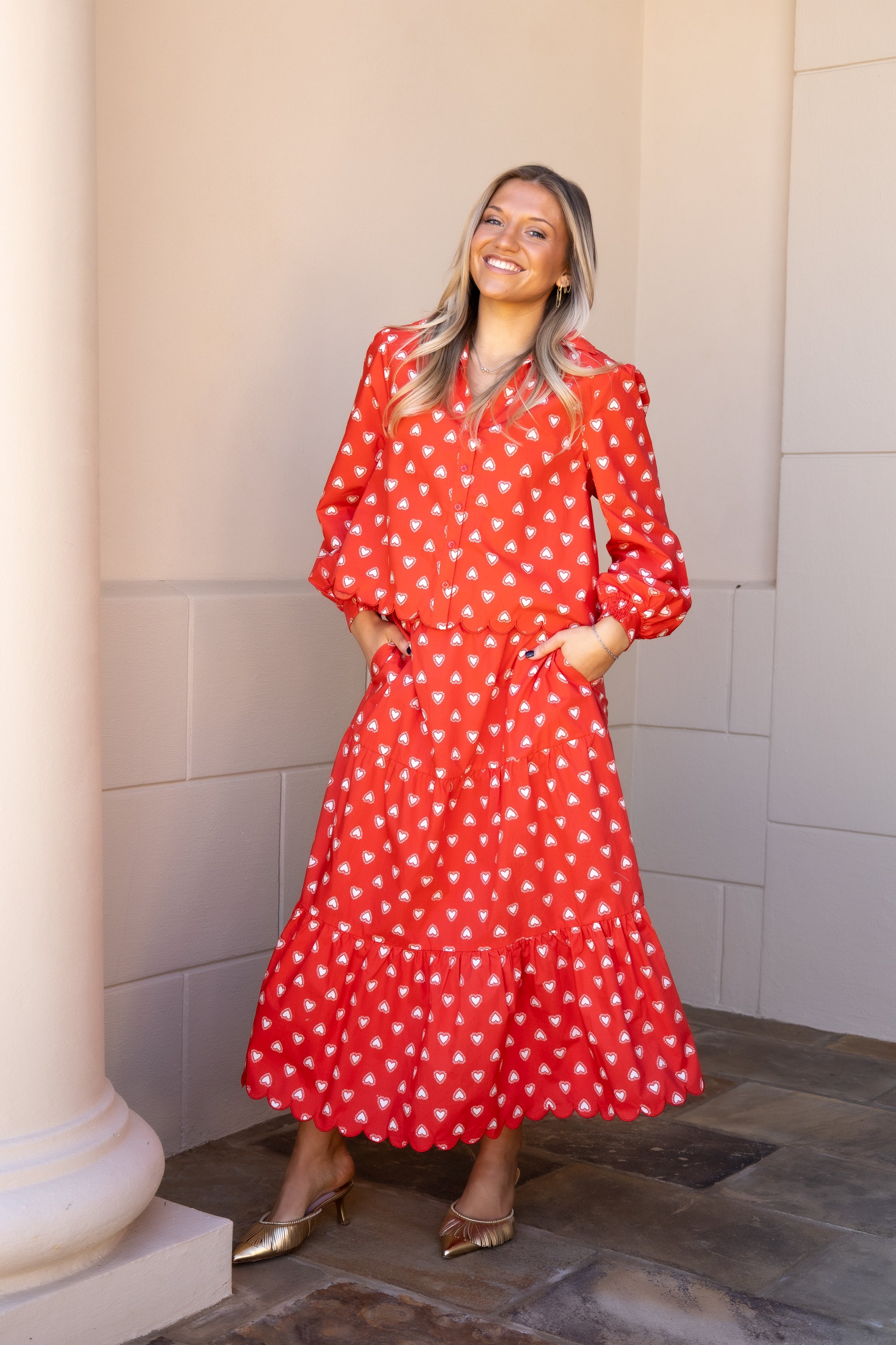 Heart Poplin Top