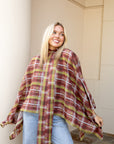 Plaid Poncho Top