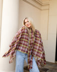 Plaid Poncho Top