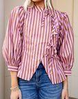 Ruth Top - Camel/Pink