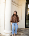 Ruffle Detail Peplum Top