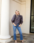 Ruth Top - Navy/Brown