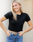 Soft Knit Crop Sweater - Black
