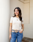 Soft Knit Crop Sweater - Cream
