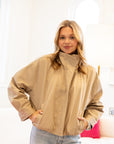Khaki Elastic Hem Jacket
