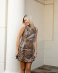 Leopard Sequin Mini Dress
