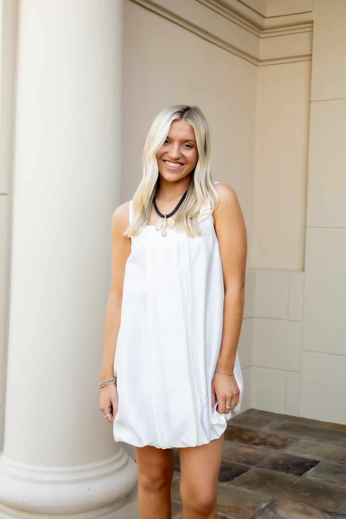 Sleeveless Bubble Hem Dress
