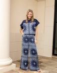 Bandana Print Elastic Waist Pants