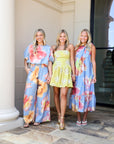 Chartreuse Floral Tube Dress